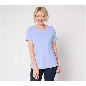 BEAUTIFUL by Lawrence Zarian Classic Knit Short Sleeve Top Pale Iris Womens 5X